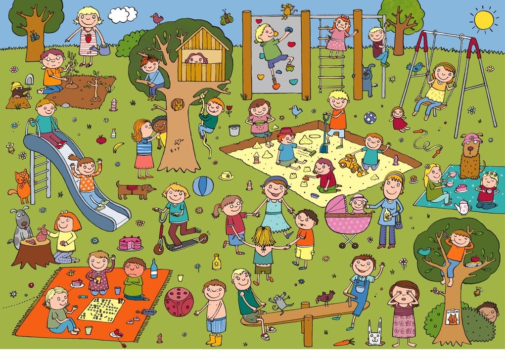 People s actions. Пазл на английском для детей. Детские игры на бумаге. Find картинка для детей. Детская площадка иллюстрация.